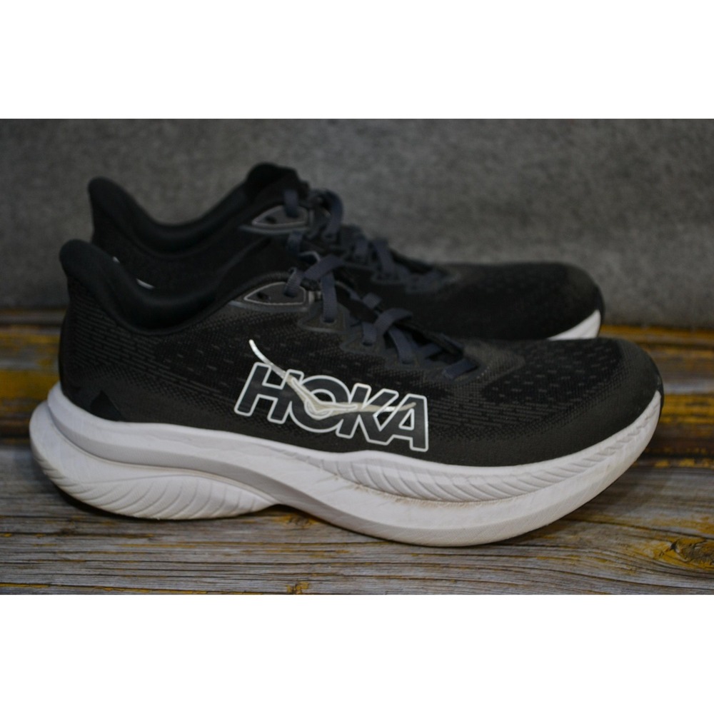 Hoka One One Mach 6 Shoes Womens 8 B Black Road Running Sneakers 1147810 BWHT